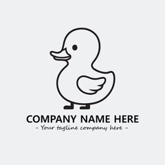 Duck illustration black and white for logo company vector image
