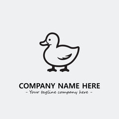 Duck illustration black and white for logo company vector image
