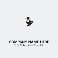 Duck illustration black and white for logo company vector image
