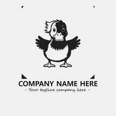 Duck illustration black and white for logo company vector image
