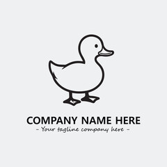 Duck illustration black and white for logo company vector image

