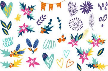 Bright floral elements set