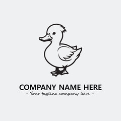 Duck illustration black and white for logo company vector image

