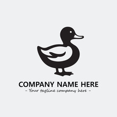 Duck illustration black and white for logo company vector image
