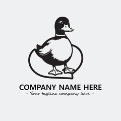 Duck illustration black and white for logo company vector image
