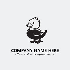 Duck illustration black and white for logo company vector image
