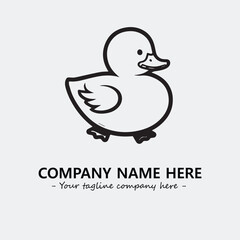Duck illustration black and white for logo company vector image
