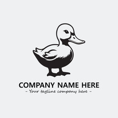 Duck illustration black and white for logo company vector image
