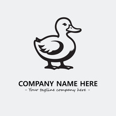 Duck illustration black and white for logo company vector image
