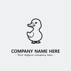 Duck illustration black and white for logo company vector image

