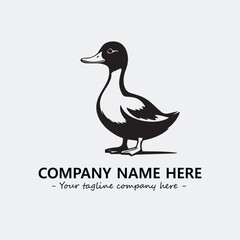 Duck illustration black and white for logo company vector image
