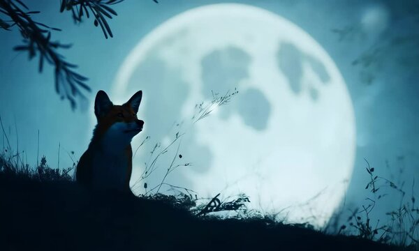 wolf howling at the moon