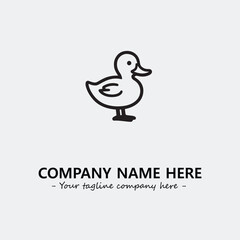 Duck illustration black and white for logo company vector image
