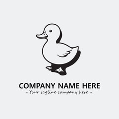 Duck illustration black and white for logo company vector image
