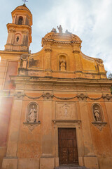 Fototapeta premium Facade of Basilica Saint-Michel in Menton, French Riviera, France
