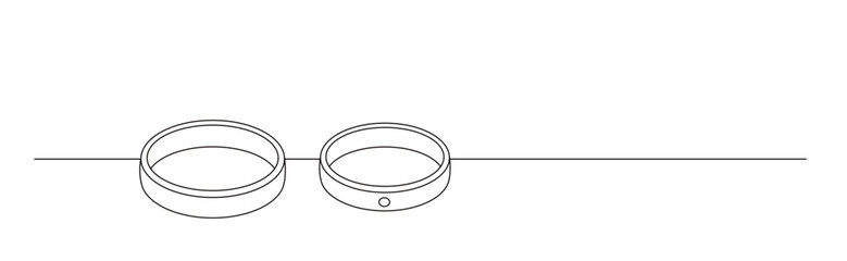 single line art of wedding rings. symbol of investment and eternal love. vector illustration