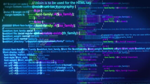 Computer network programming and data code scrolling background
