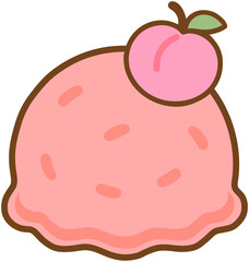 Peach Ice Cream Scoop