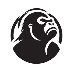 Creative And Strong Gorilla Logo silhouette vector illustration