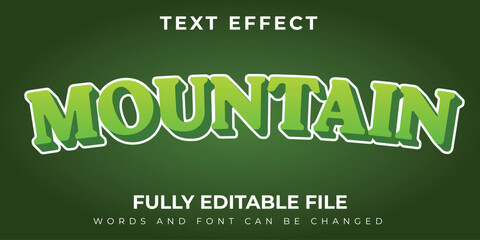 Mountain Text Effect With Green Design