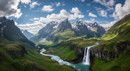 Fototapeta premium Photorealistic Scene of a Stunning Natural Wonderland in Full Detail