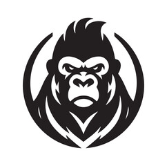 Creative And Strong Gorilla Logo silhouette vector illustration