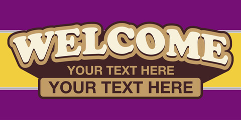 Welcome Banner Template with Editable Text for Signage and Promotion