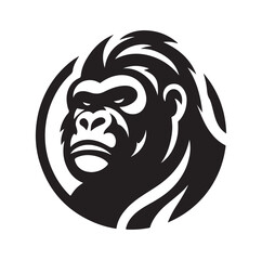 Creative And Strong Gorilla Logo silhouette vector illustration