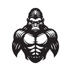 Creative And Strong Gorilla Logo silhouette vector illustration