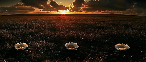 Sunset Meadow Flowers