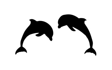 Silueta of dolphin