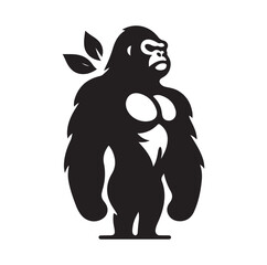 Creative And Strong Gorilla Logo silhouette vector illustration