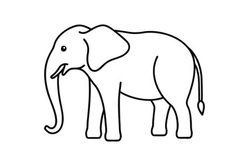 Fototapeta premium Line art illustration of an elephant.eps