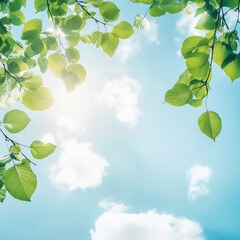 青空に映える緑の木の葉