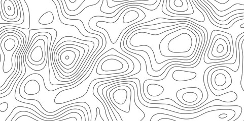 Fototapeta premium Abstract seamless pattern with lines and stylized height of the topographic contour in lines and topo graphic map design. Cartography, topology, or terrain path concept. 