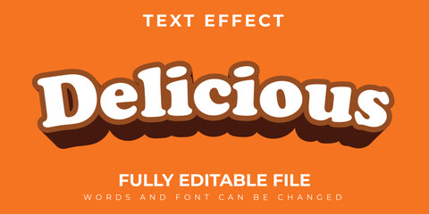 Delicious Simple Text Effect With White And Brown Design