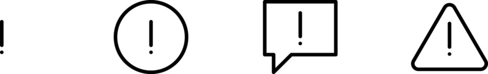 Attention set icon. Warning symbol. Caution sign.