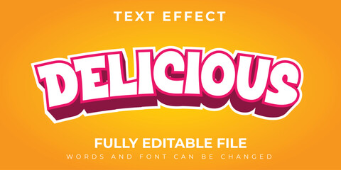 Delicious Simple Text Effect With White And Pink Design