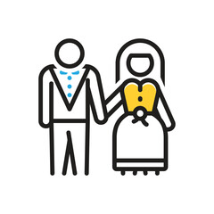 Multi color icon for marry