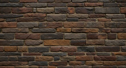 Fototapeta premium Brick Wall Texture with Brown and Gray Bricks