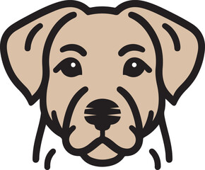 Cute dog head face line art vector, Pet silhouette.