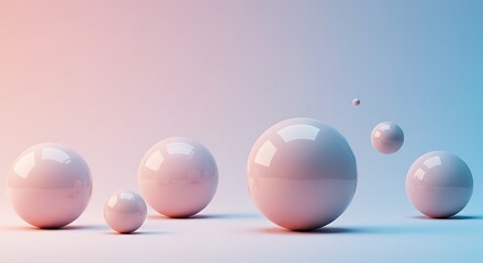 Arrangement of Pink Spheres on a Gradient Background