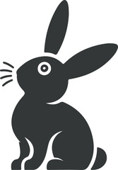 Cute Rabbit Silhouette Vector Clipart.

