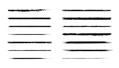 Collection of vector paint brush stroke. variety of paint lines and textures. ink splatter, grunge line and artistic design. vector illustration