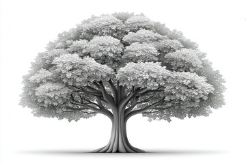 A line drawing of a tree with only one strong branch growing upward