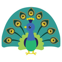 Cartoon peacock vector cartoon illustration