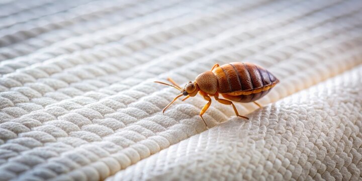 bedbug hiding in mattress crease, bed bug infestation, bedding pests