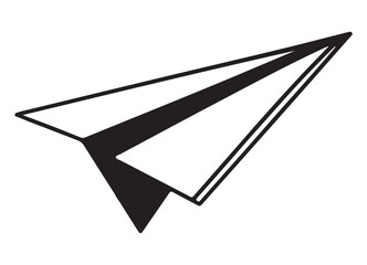 Simple paper plane silhouette illustration for travel and innovation