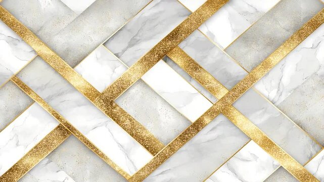 Geometric marble pattern with gold accents