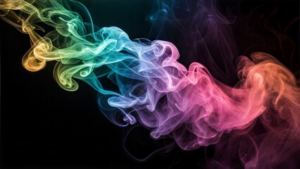 Obraz premium Futuristic Neon Smoke Effects on Dark Background
